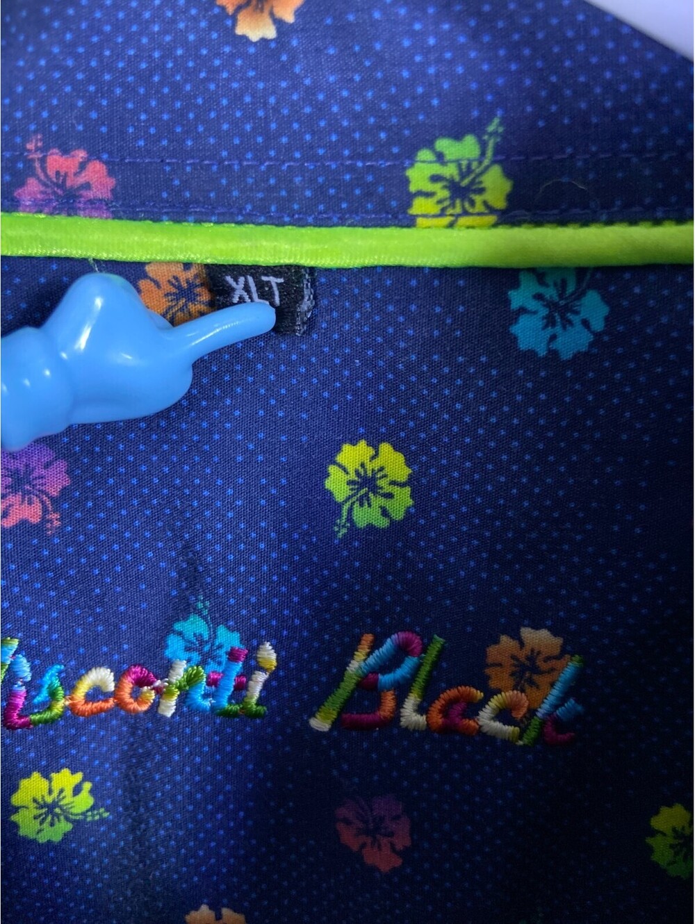 Visconti Black Colorful Abstract Floral Flowers Psychedelic Men's Xlt Shirt Euc! View 4